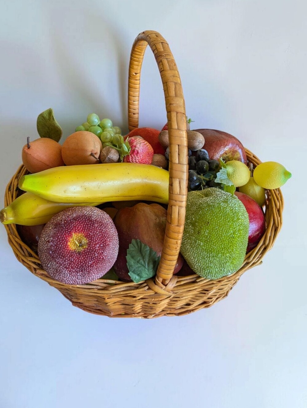 Faux Fruit Wicker Basket Centerpiece Decor Lot Cottagecore Farmhouse Kitchen